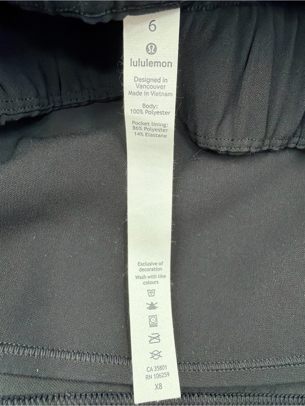 Lululemon On the Fly Drawstring Elastic Waist Black Skirt Size 6 - Picture 8 of 9